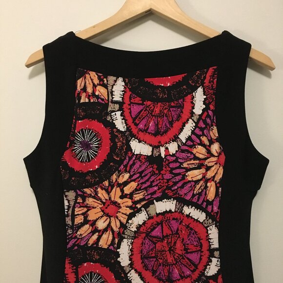 Canadian Clientele Abstract Floral Bohemian Black Trim Mini Dress - Picture 5 of 16